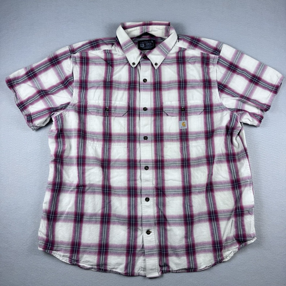 Lot of 3 Carhartt Button Shirts Men 2XL Short Sleeve Force Rugged Flex Relaxed - Picture 10 of 16